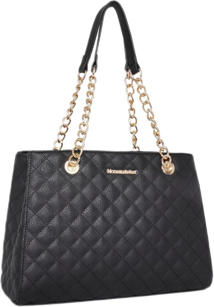 Quilted Chain Leather Tote Bag for Work 2026