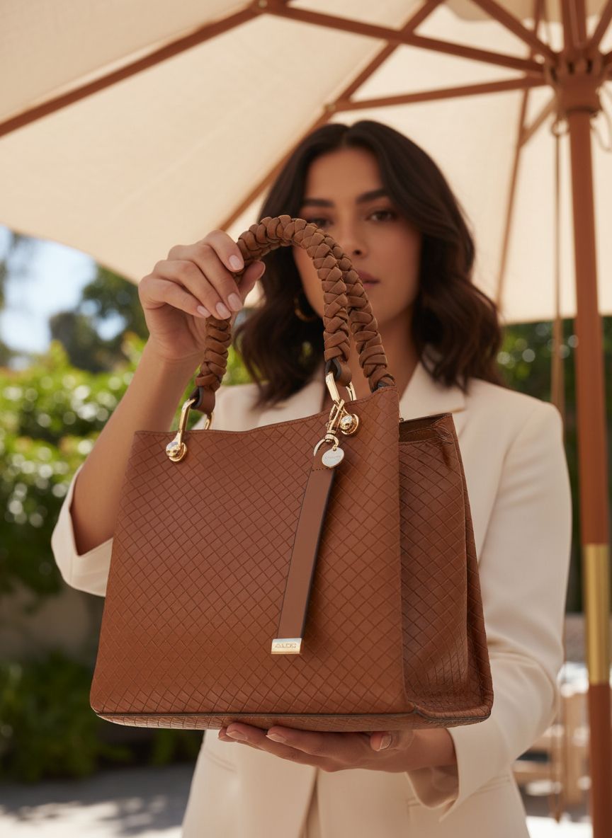 Neutral leather tote bag for work and everyday use — view 4
