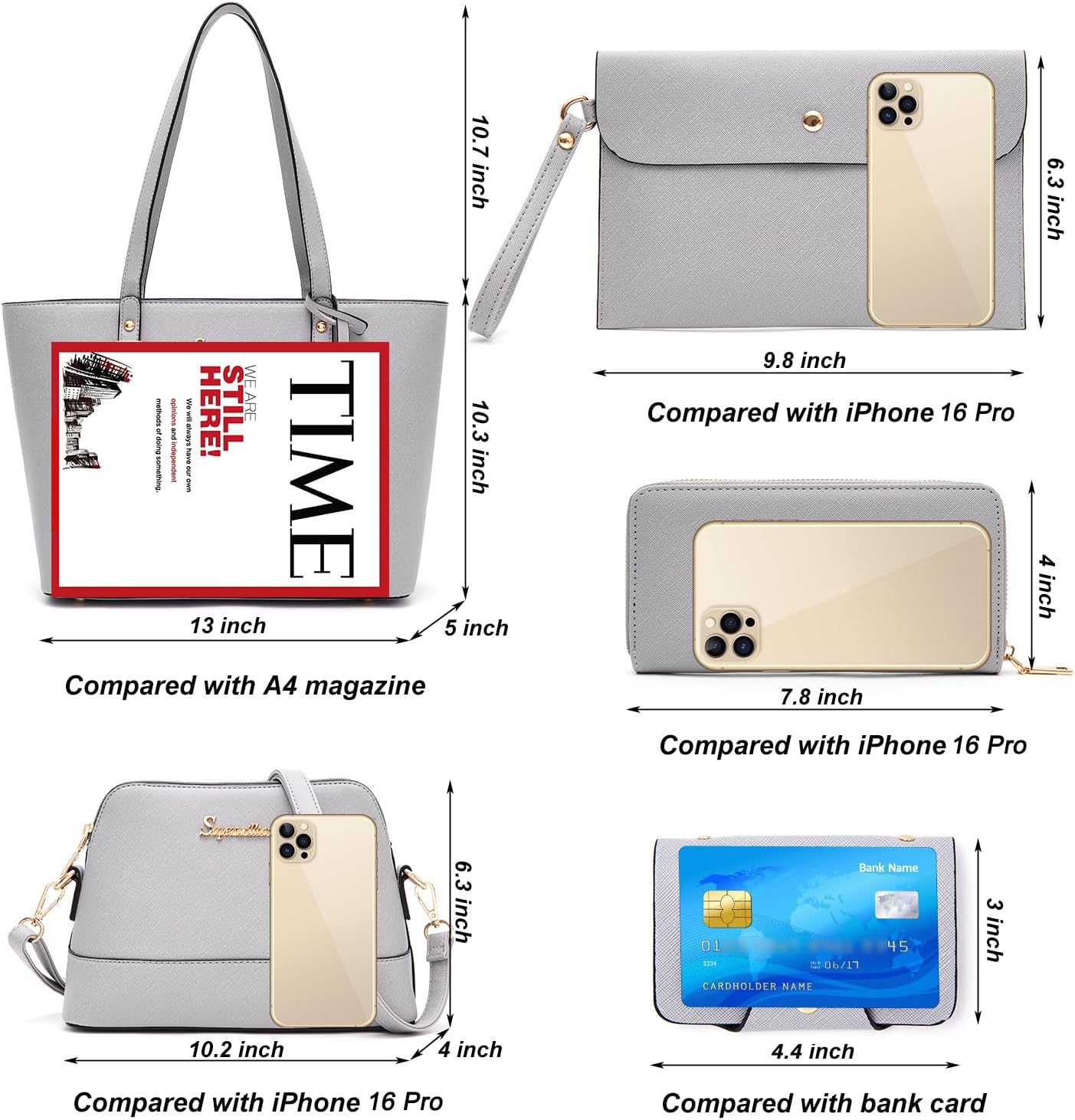 Vegan leather satchel tote bag in neutral color with top handle — view 2