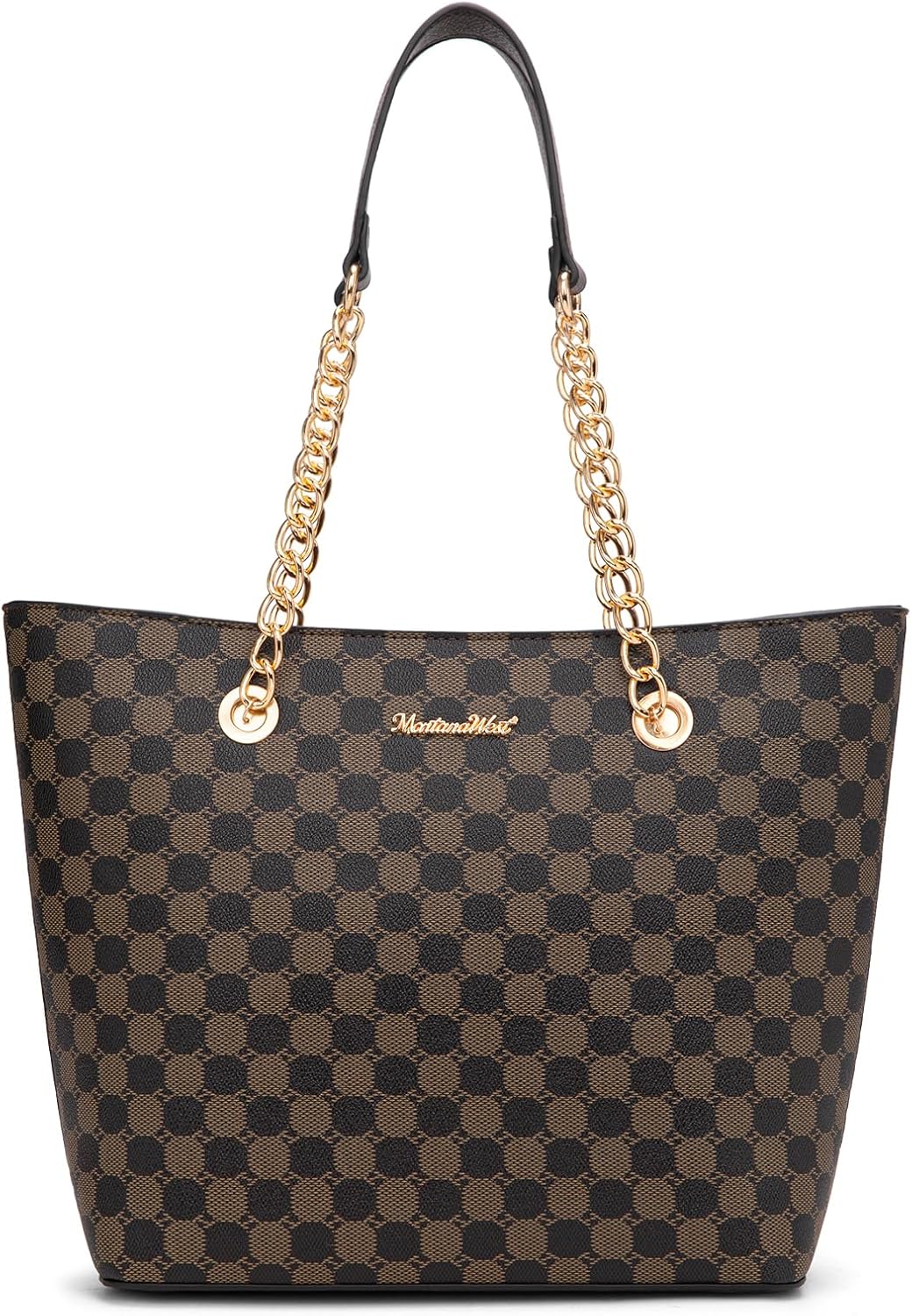 Leather chain top-handle tote bag in neutral color — view 1