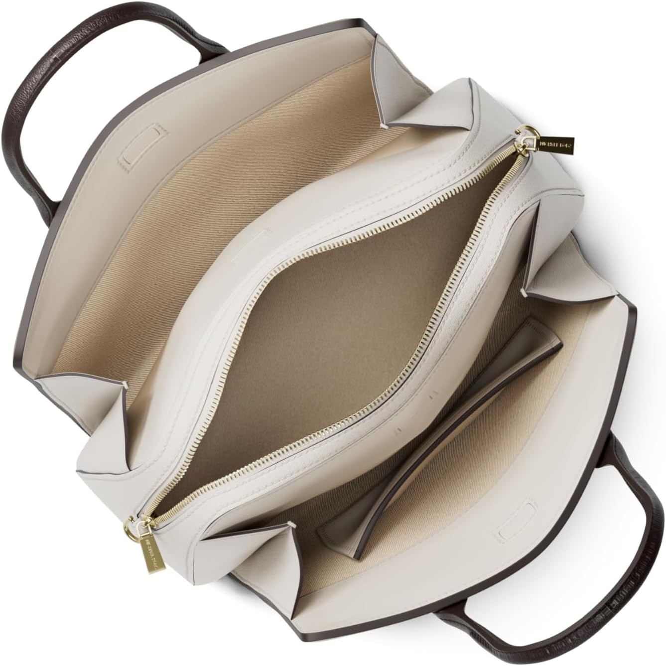 Neutral leather medium satchel with structured silhouette and shoulder straps — view 2