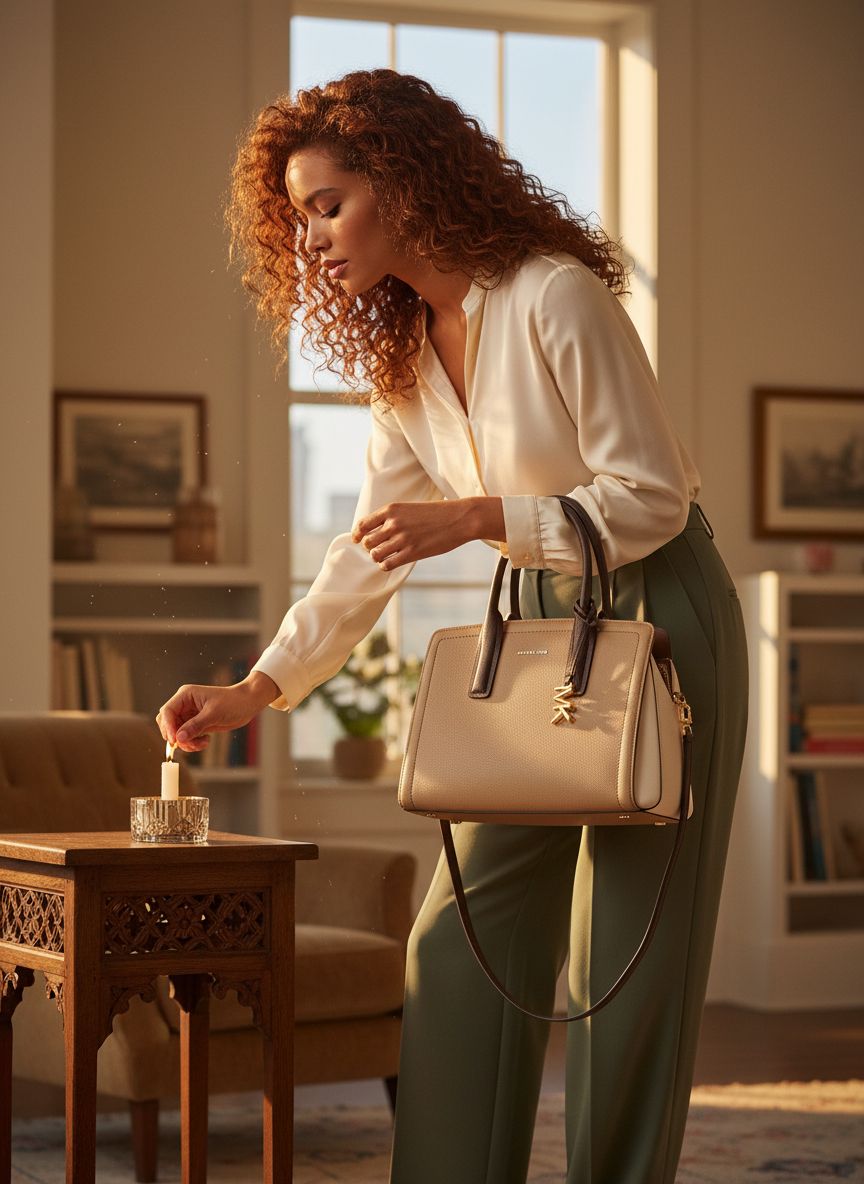 Neutral leather medium satchel with structured silhouette and shoulder straps — view 2