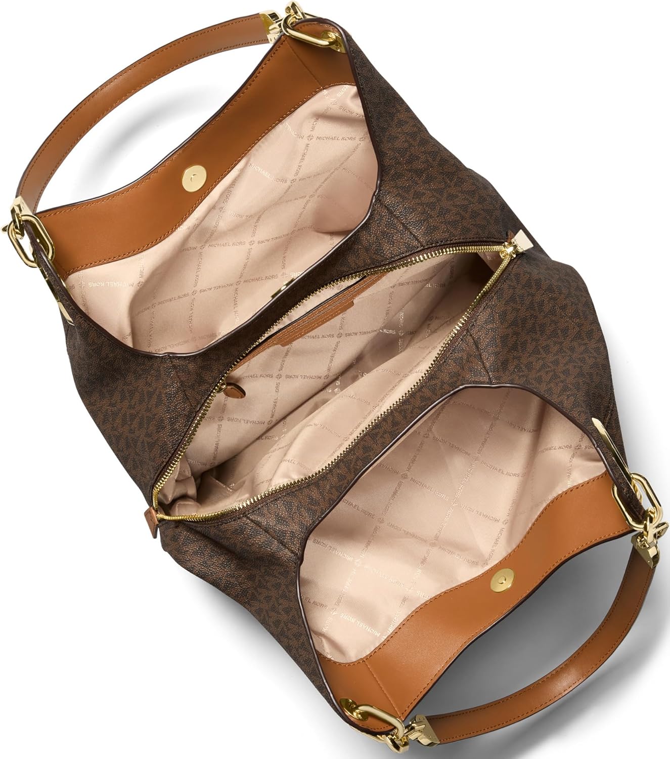 Michael Kors Lillie Large Chain Shoulder Bag in {color} leather — view 3
