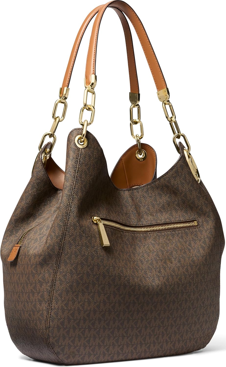 Michael Kors Lillie Large Chain Shoulder Bag in {color} leather — view 5