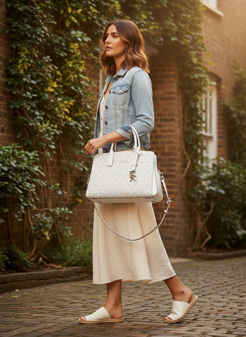Michael Kors Laila extra small leather crossbody bag in {color} — view 3