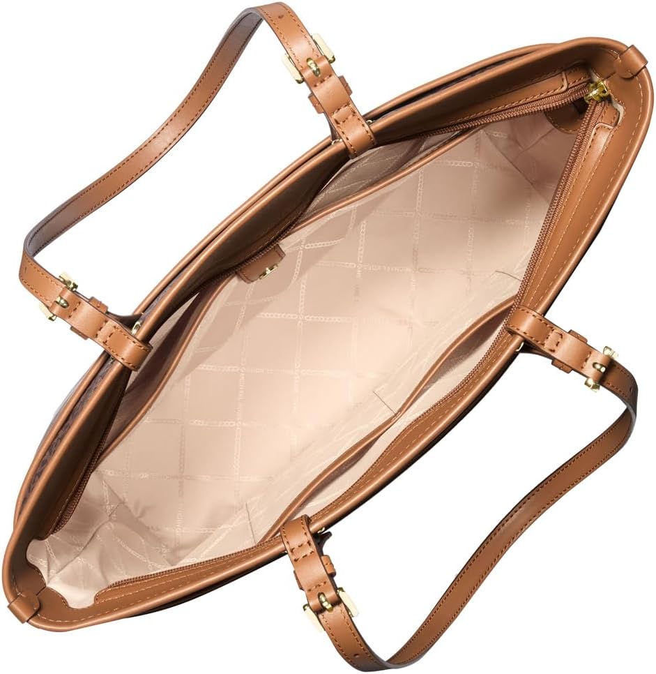 Michael Kors Winston large leather tote bag in neutral color with multi-functional pockets — view 3
