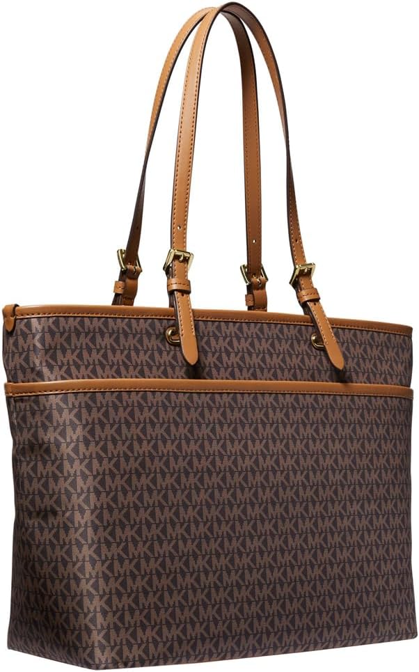 Michael Kors Winston large leather tote bag in neutral color with multi-functional pockets — view 4
