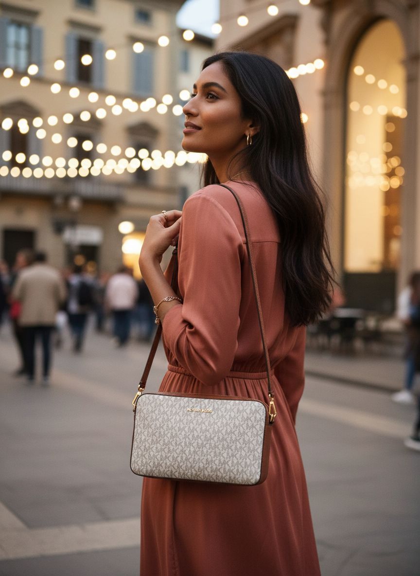 Michael Kors Jet Set Large Crossbody Bag in neutral leather — view 2