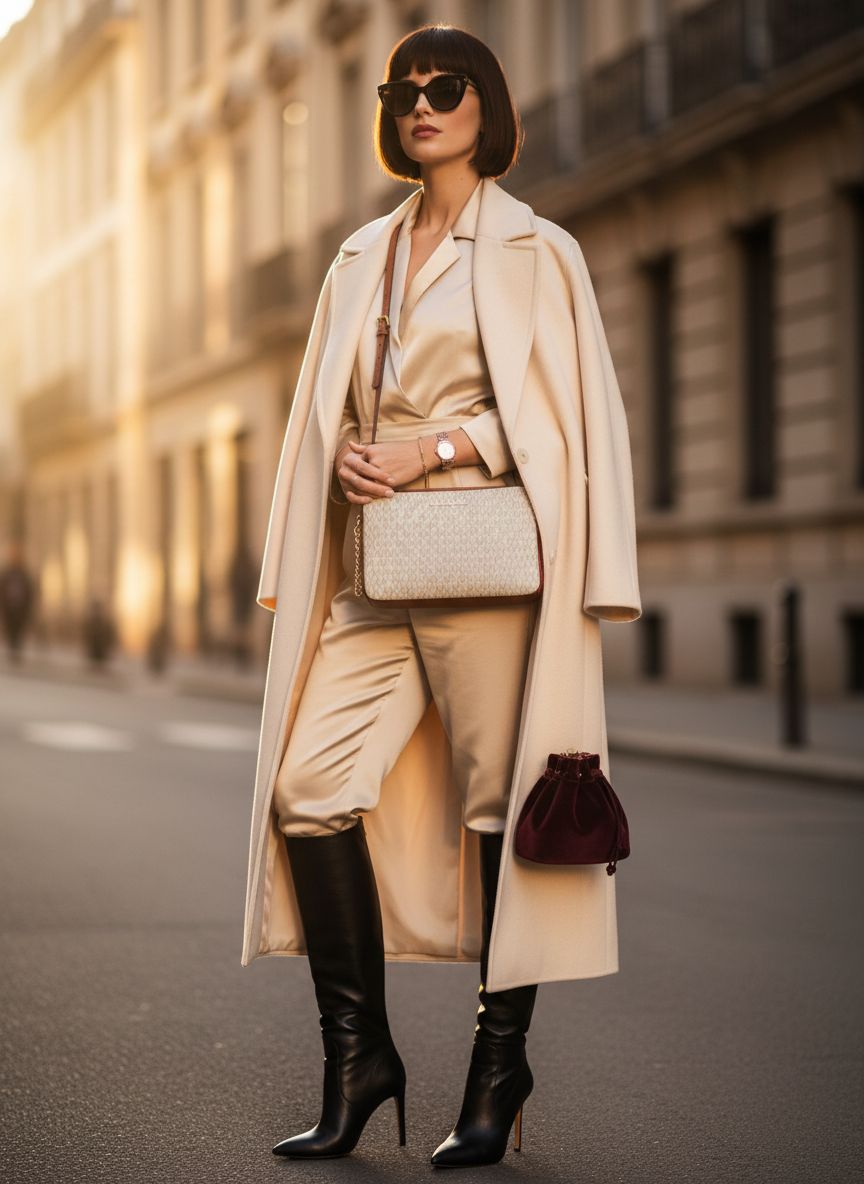 Michael Kors Jet Set Large Crossbody Bag in neutral leather — view 5a