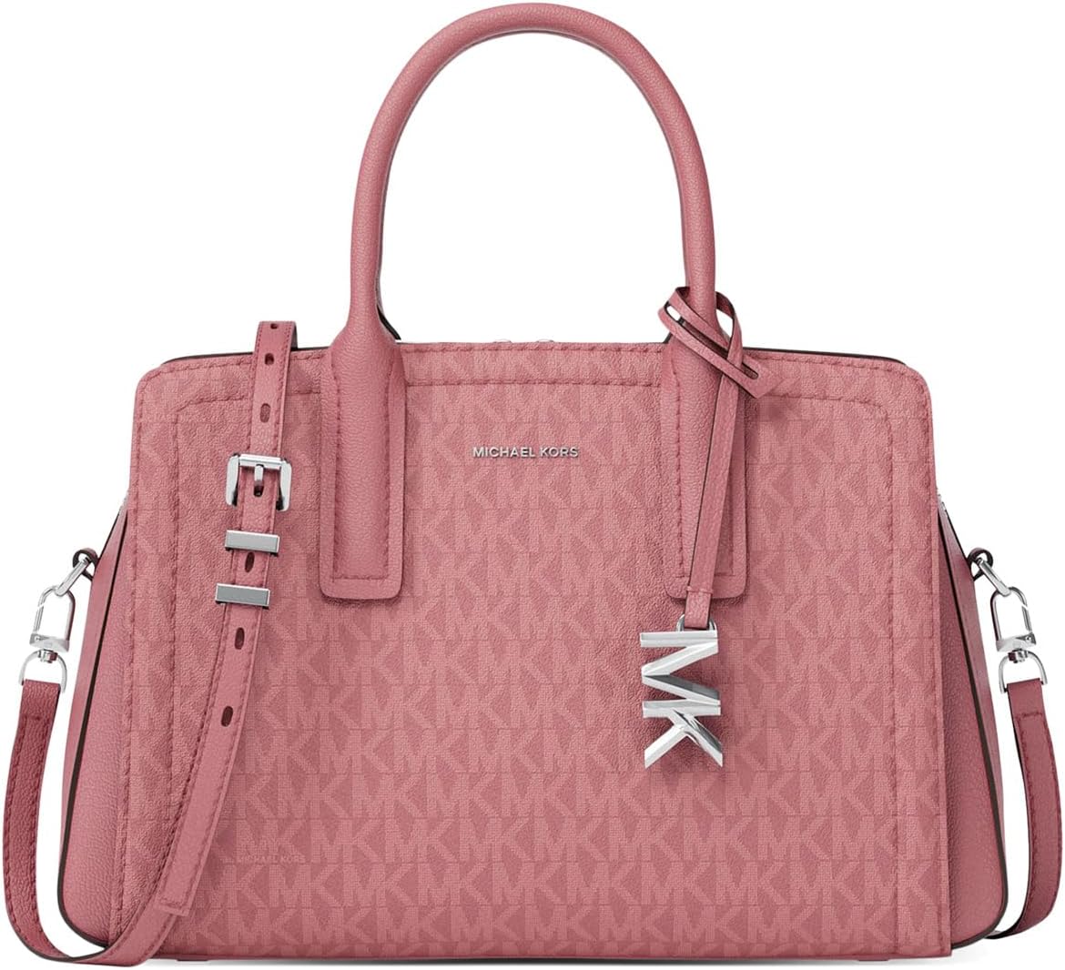 Leather satchel shoulder bag in neutral tone — view 4