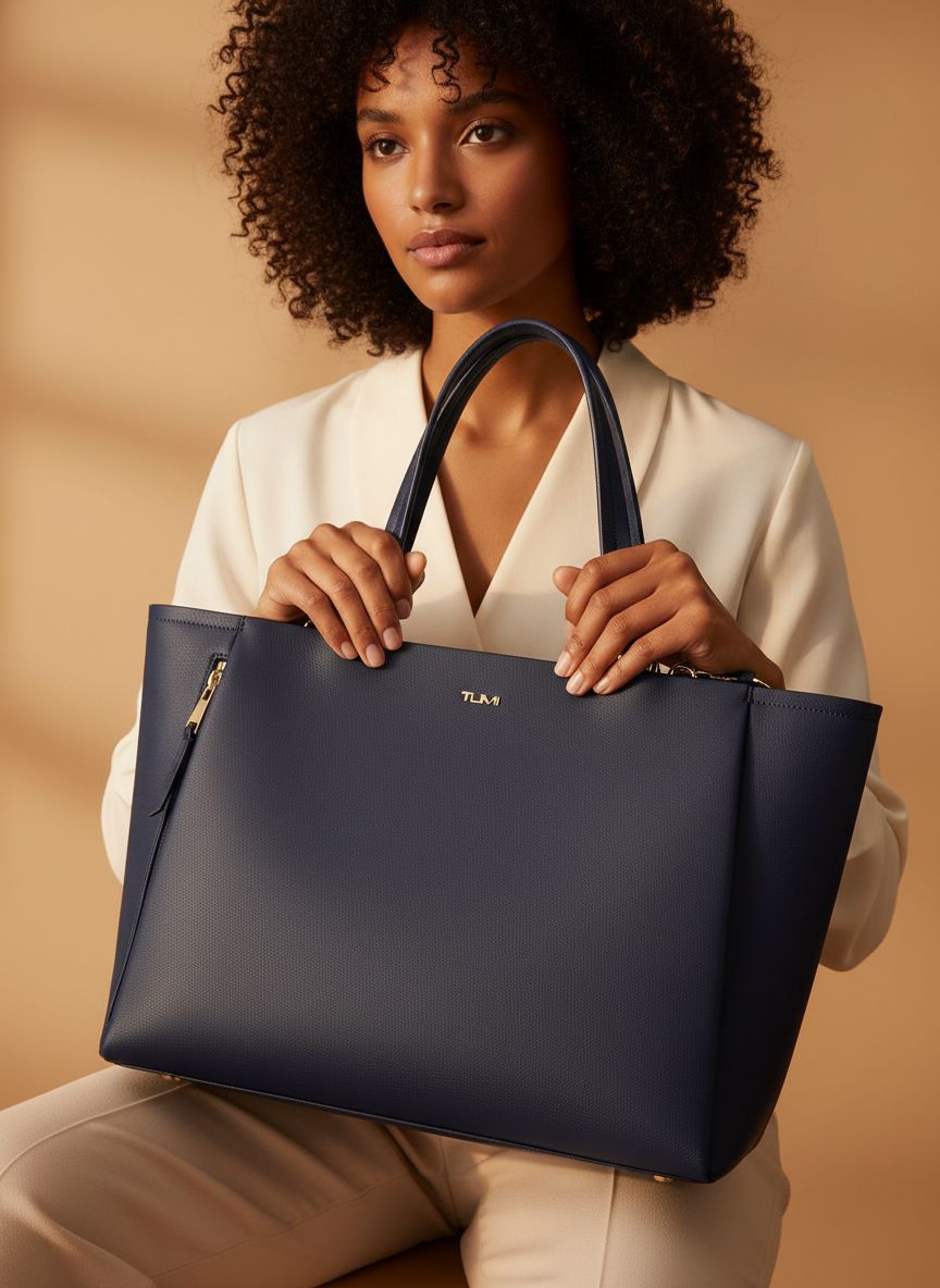 Lightweight nylon tote bag in neutral color, minimalist design for work and travel — view 3b