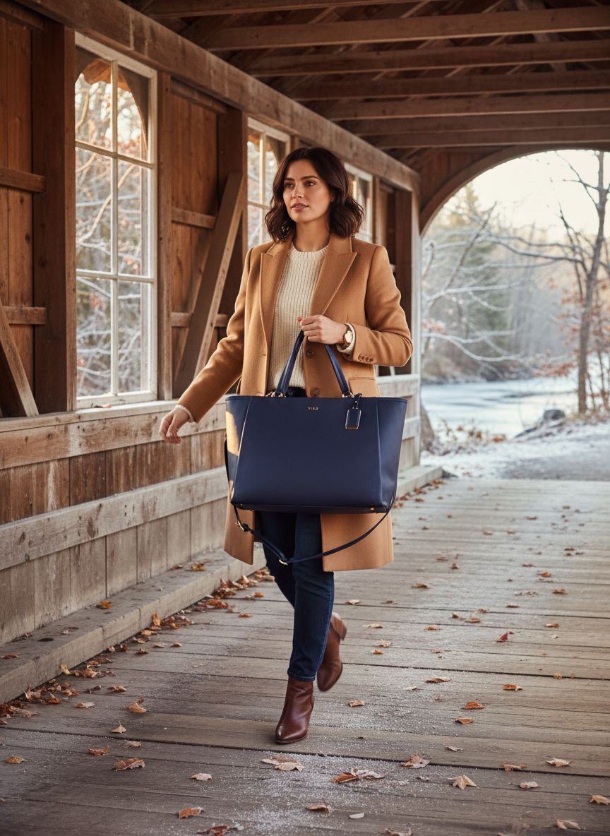 Lightweight nylon tote bag in neutral color, minimalist design for work and travel — view 5a