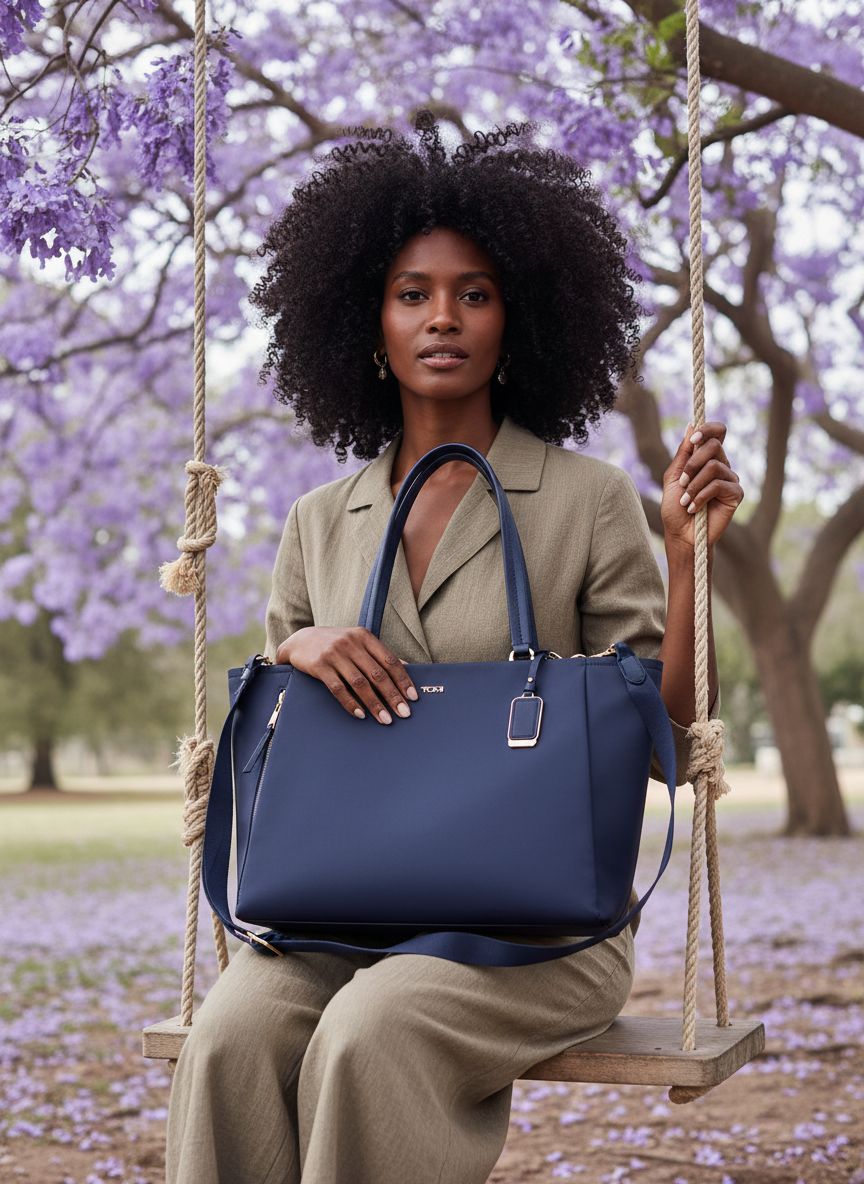 Lightweight nylon tote bag in neutral color, minimalist design for work and travel — view 5b