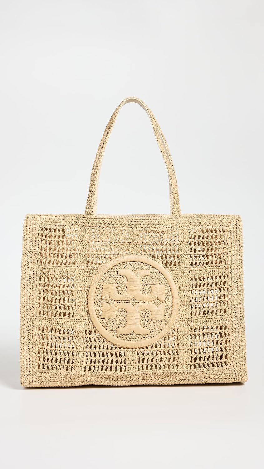 Crocheted cotton large tote bag in neutral color, boho style — view 2