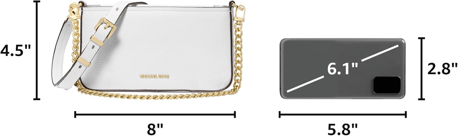 Neutral leather convertible crossbody bag, front view — detail