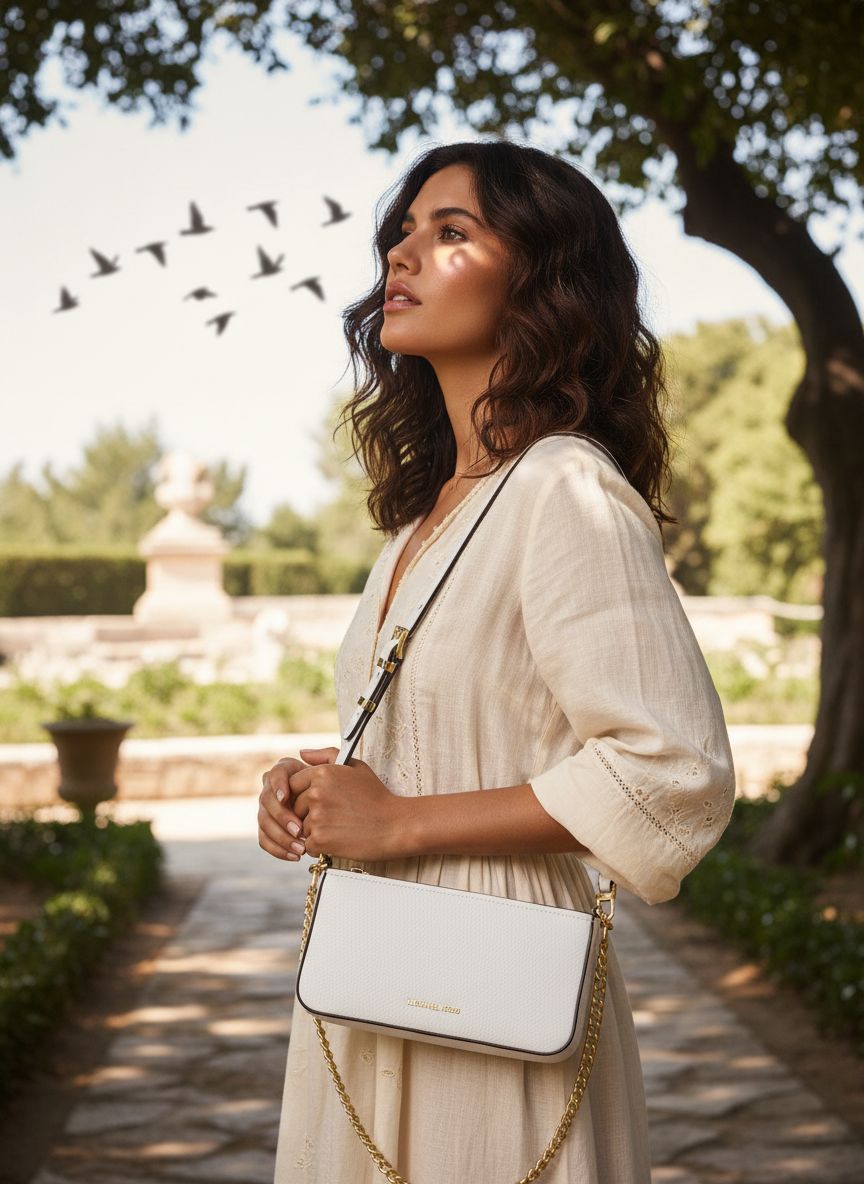 Neutral leather convertible crossbody bag, front view — view 7a