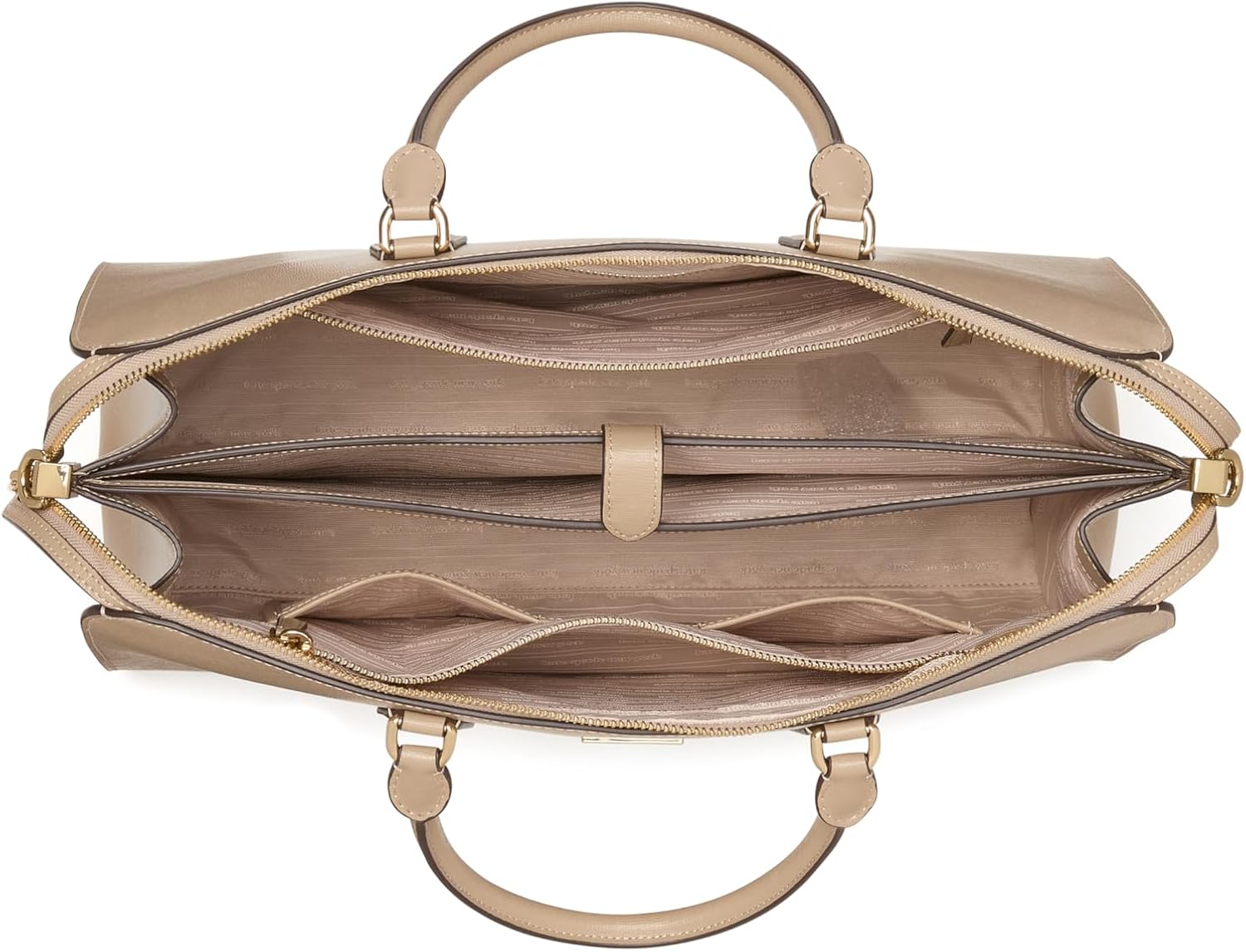 Saffiano leather laptop tote in neutral, professional style for work and travel — view 5