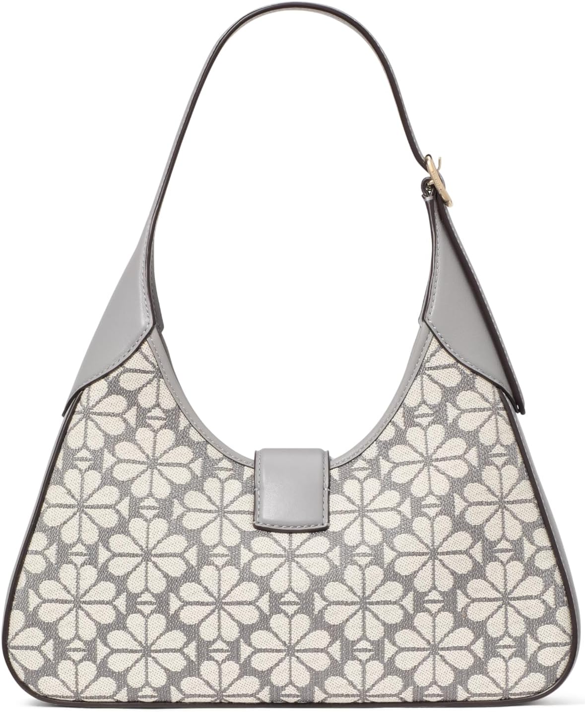 Classic leather shoulder bag in neutral tone, compact underarm style — back