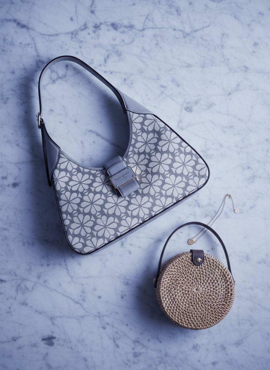 Classic leather shoulder bag in neutral tone, compact underarm style — view 7b