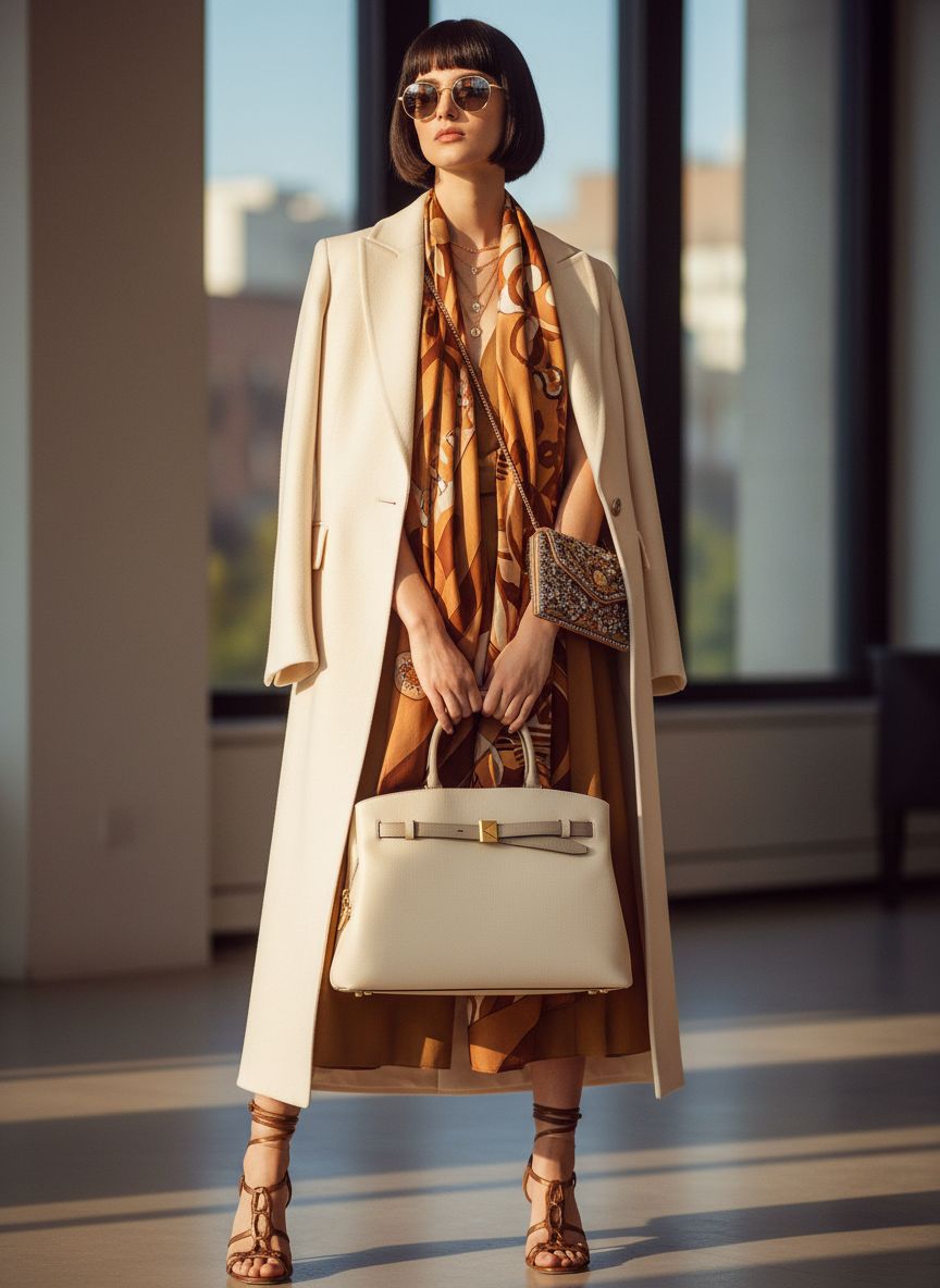 Pebbled leather satchel in neutral, structured shoulder bag for work and everyday carry — view 6