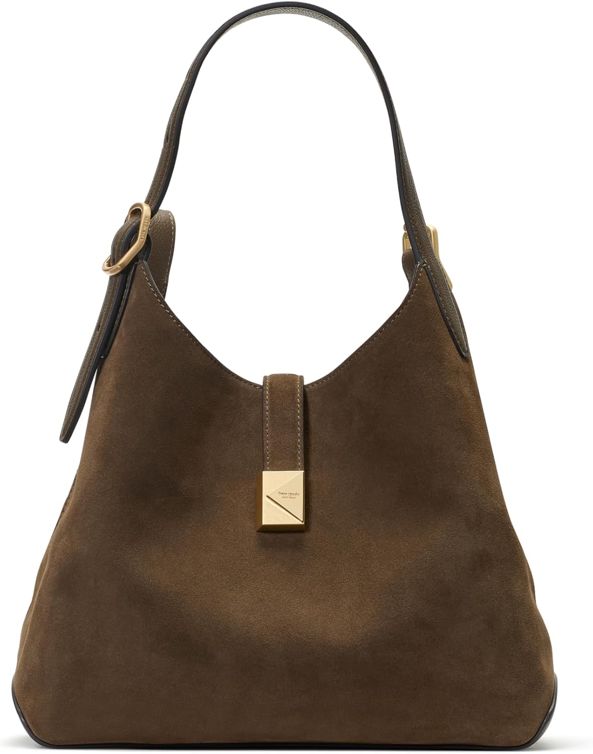 Neutral leather deco crossbody tote bag with structured silhouette — front