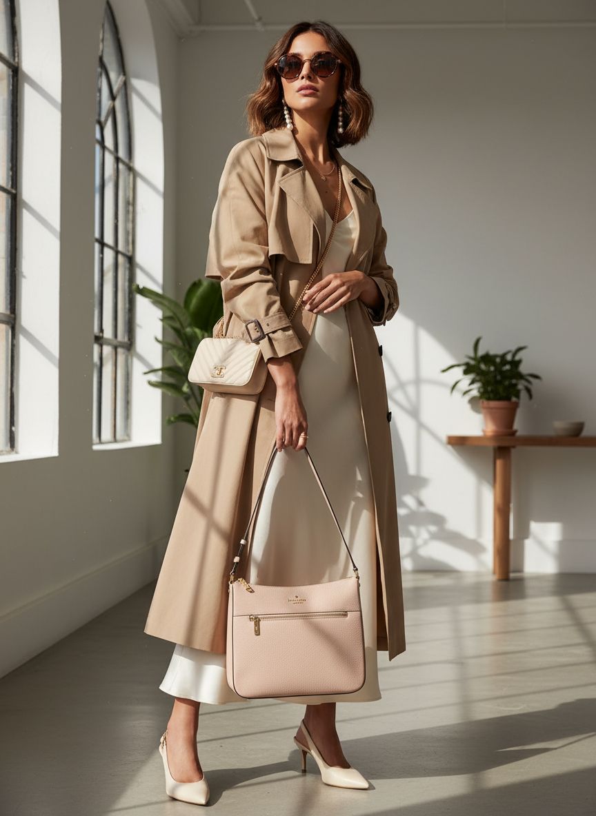 Pebbled leather saddle crossbody bag in neutral tone, front view — view 6