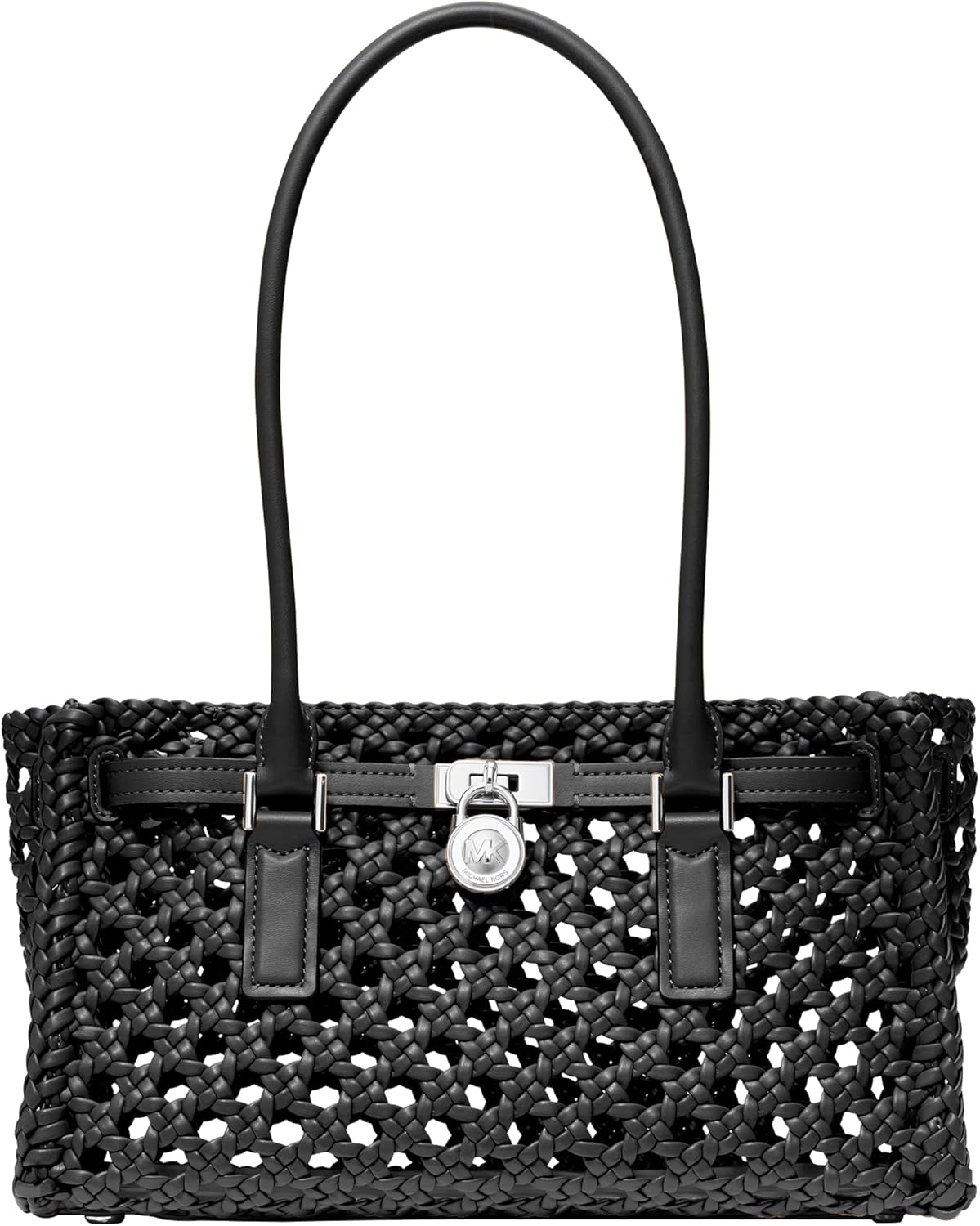 Neutral leather shoulder tote bag with structured silhouette and dual handles — view 2