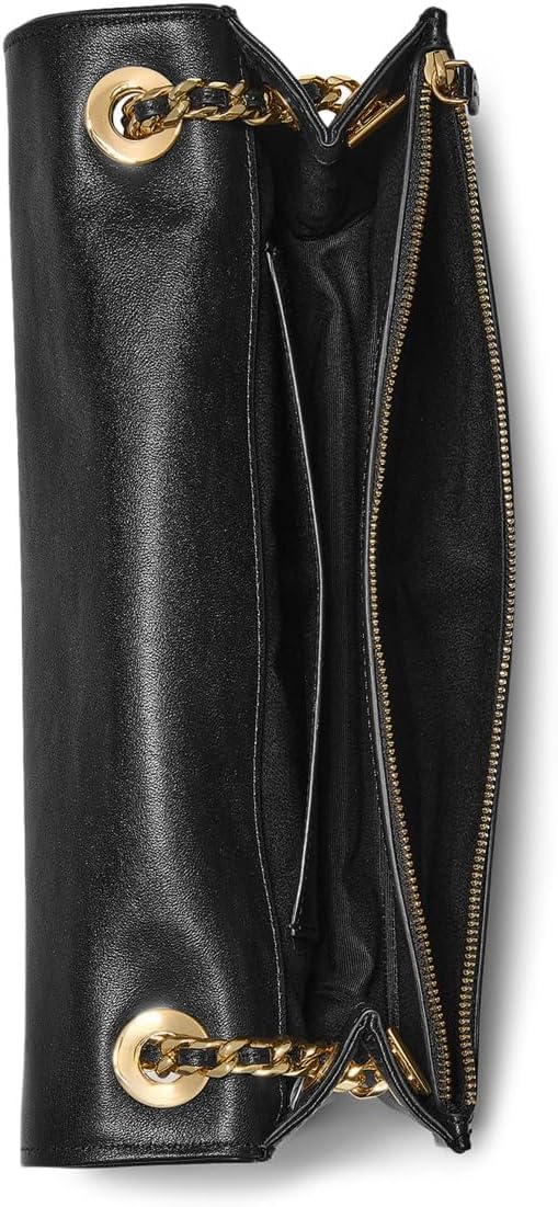 Glazed leather soft shoulder bag in neutral tone — view 2