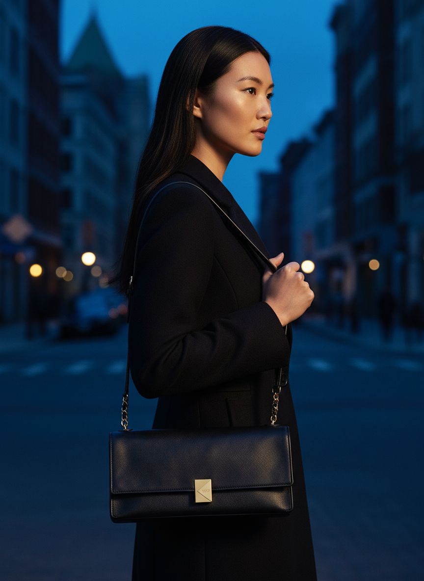 Glazed leather soft shoulder bag in neutral tone — view 7a