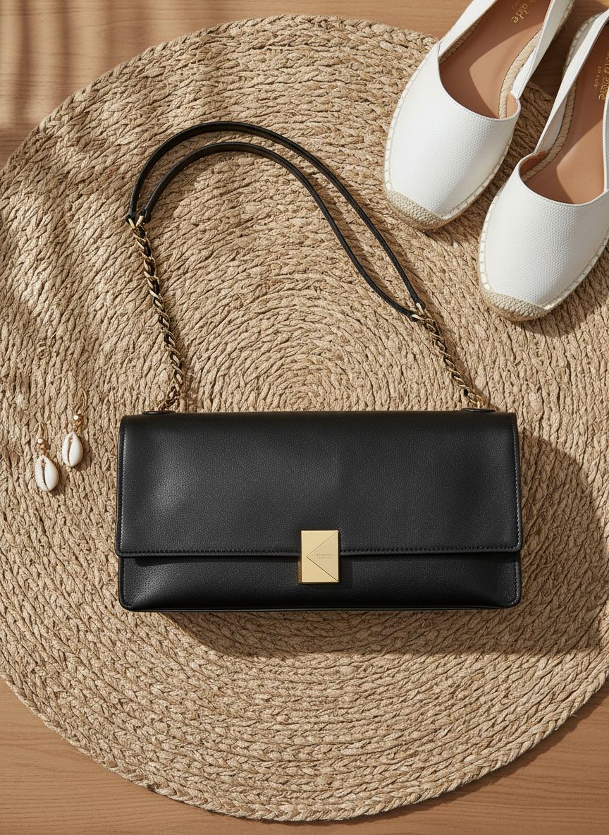 Glazed leather soft shoulder bag in neutral tone — view 7b