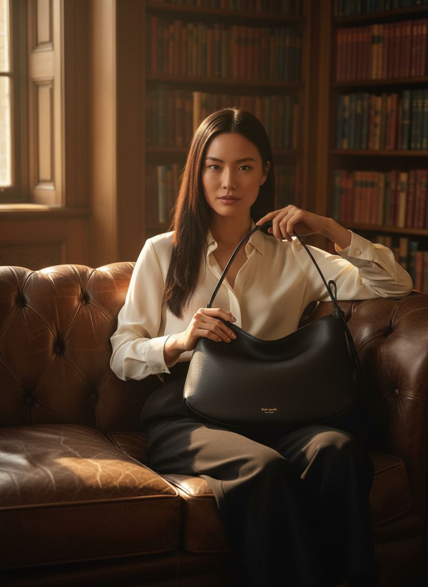 Pebbled leather shoulder bag in neutral tone, front view — view 5b