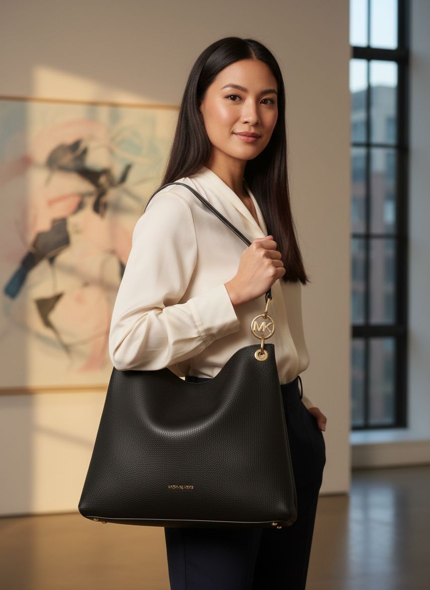 Michael Kors Christina Large Shoulder Bag in {color} leather — view 1