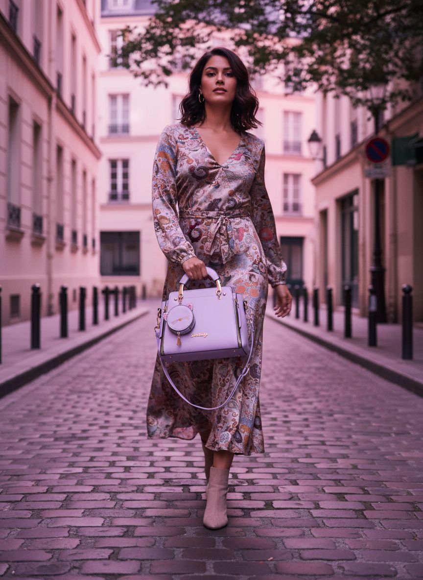 Vegan leather tote bag with crossbody strap in neutral tone โ view 5a